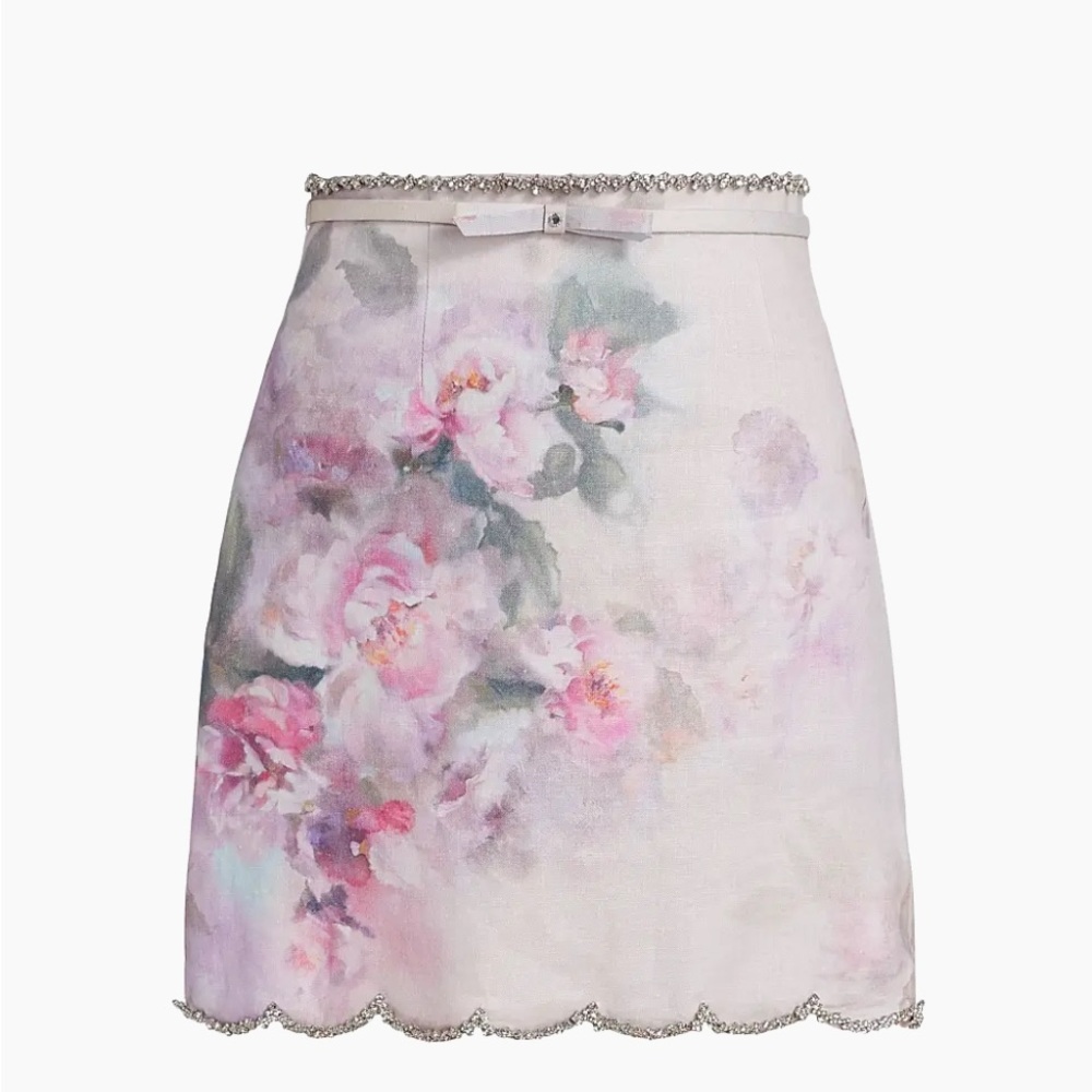 Zimmermann pink linen skirt size 0P NWT
